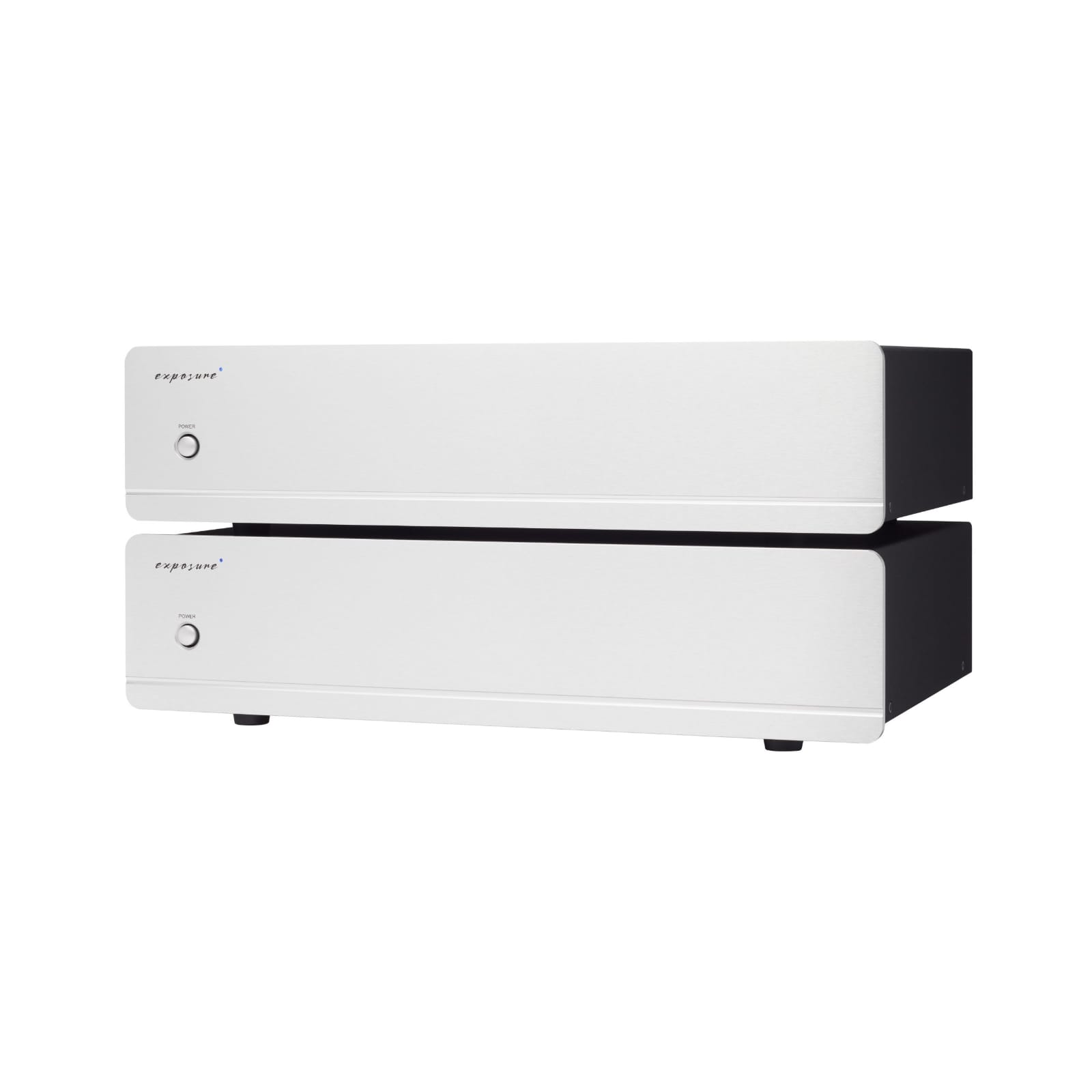 Exposure 3510 Mono Amplifier front silver angle left