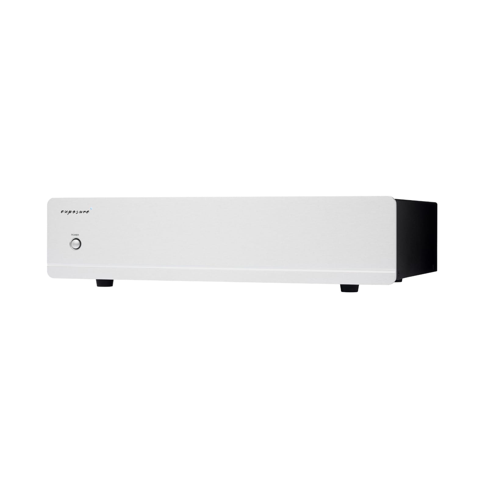 Exposure 3510 Power Amplifier front silver angle left
